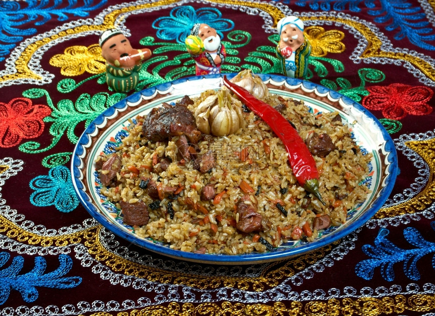 东方比拉夫乌兹别克烹饪中亚食物吃蒲老图片