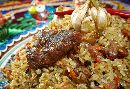 东方比拉夫乌兹别克烹饪中亚印度人普洛夫经典的图片