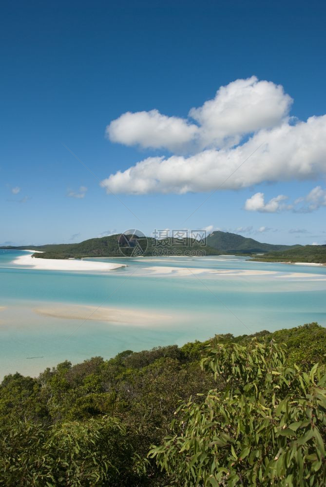 Whitsunday群岛白港海滩的景色令人惊艳澳大利亚蓝色的令人惊叹图片