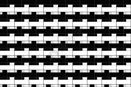 黑白网格3d提供无缝的现代奢华黑白砖块设计墙壁背景材料豪华渲染干净的设计图片