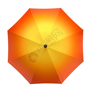 秋焕新目的新阳伞橙色秋雨隔离在白色背景3D插图橙色秋雨伞隔离在白色背景插画