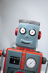 自动化未来闪亮微笑的虚拟机器人优质的发条高清图片素材