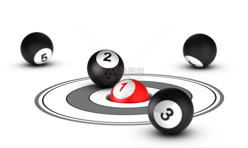 达到最能定位一号红球的在洞里一个周围还有其他球概念3D让图像成为领导者一号大约有效的图片