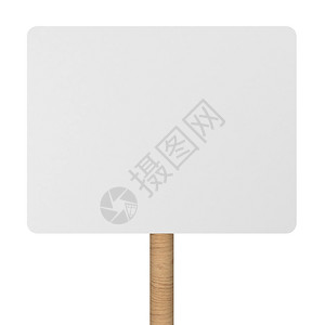 木制指路牌空的极白色背景上孤立的空白标牌3d插图横幅设计图片