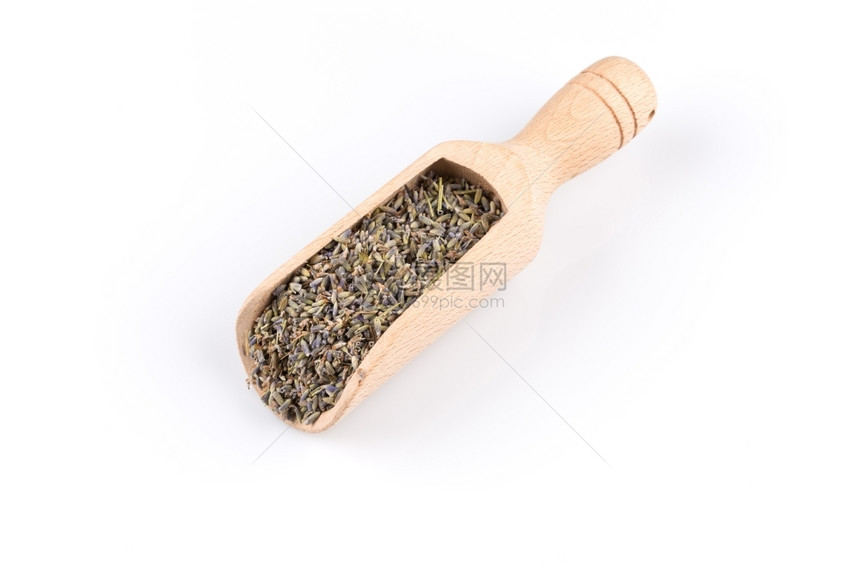 勺子里的薰衣草茶图片