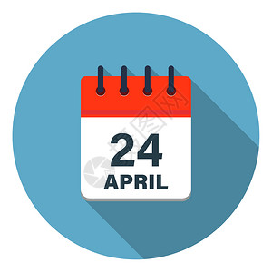 形象的以蓝色背景显示四月天的日历叶图标今天插背景图片