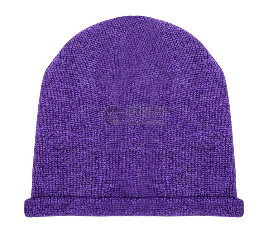 紫色的颜白背景紫帽子针织图片