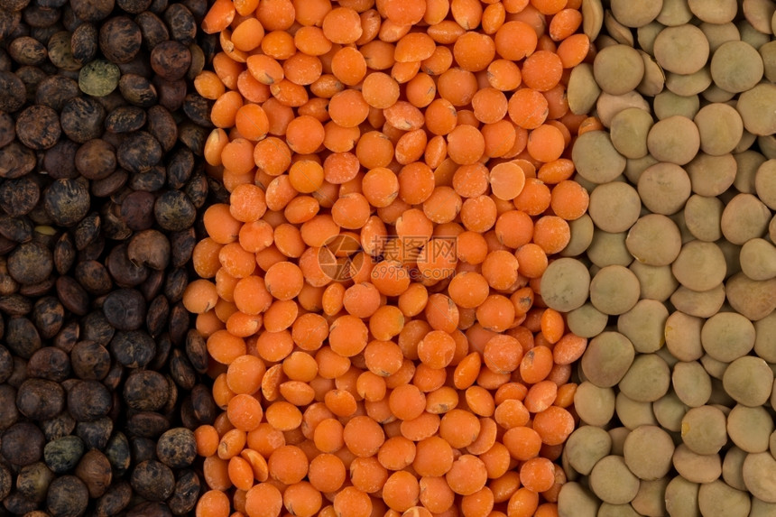 各种颜色豆类混合物背景扁豆饮食素主义者健康图片