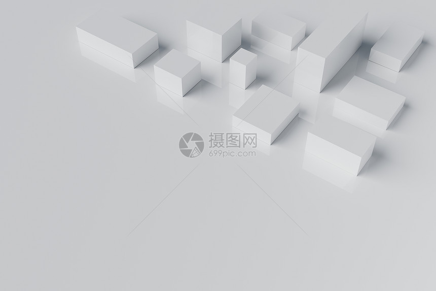 商业抽象白色立方体块移动画背景3d渲染抽象白色立方体块移动画背景3d渲染堵塞未来派图片