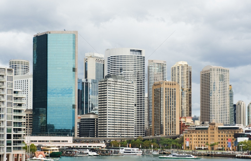 悉尼的天线中午与市心商业区旅游城市景观点图片