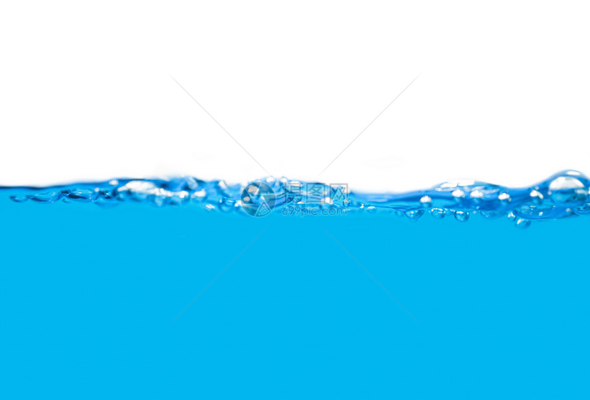溅起空气蓝色纯水中升至表面的气泡摘述背景卫生图片