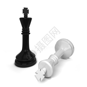 战略反射象棋王击败了3D插图孤立在白色背景上门户14图片