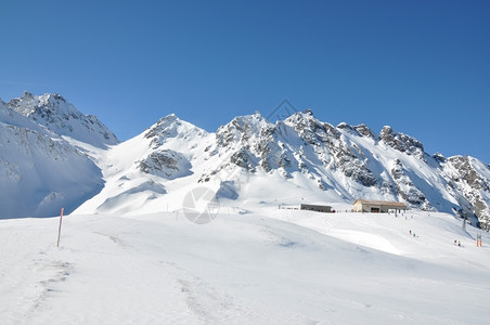 Pizol著名的瑞士滑雪度假胜地大纷飞分支堆背景图片
