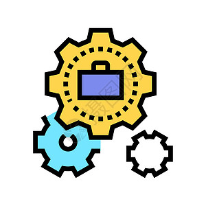 诚实有责任内衬伦理核机械齿轮颜色图标矢量机械齿轮标志孤立的符号插图机械齿轮颜色图标矢量插画