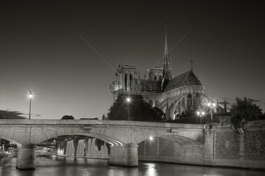 黑暗的旅游法国巴黎伊莱德兰西大教堂桥图片