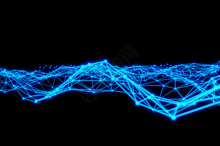 抽象的粒子网蓝光闪线和点等几何连接数字通信技术三维转换摘要TD图片