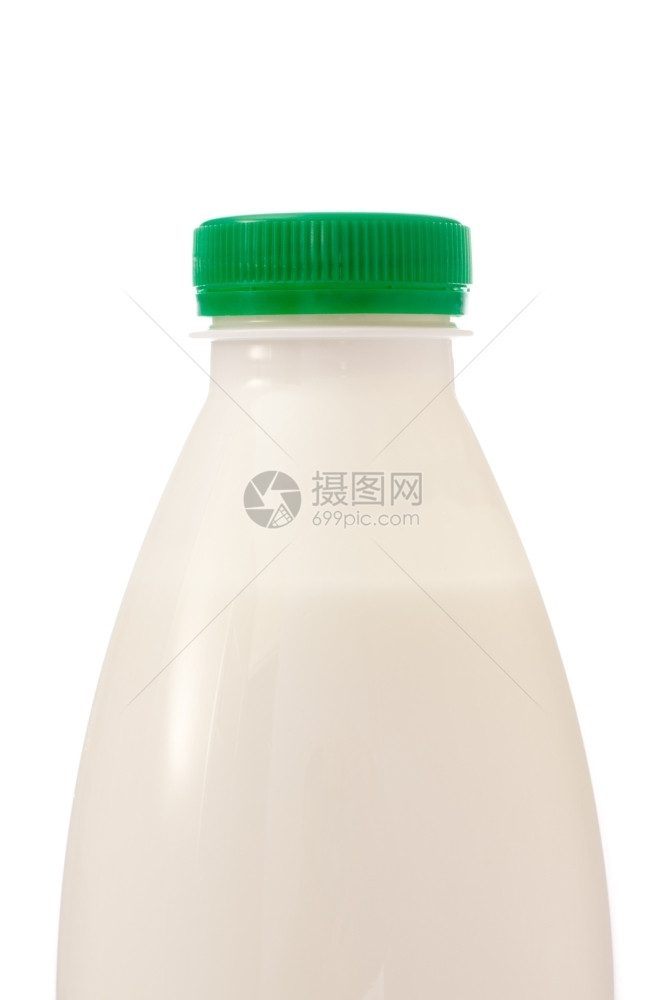 帽白上隔绝的塑料瓶牛奶健康图片