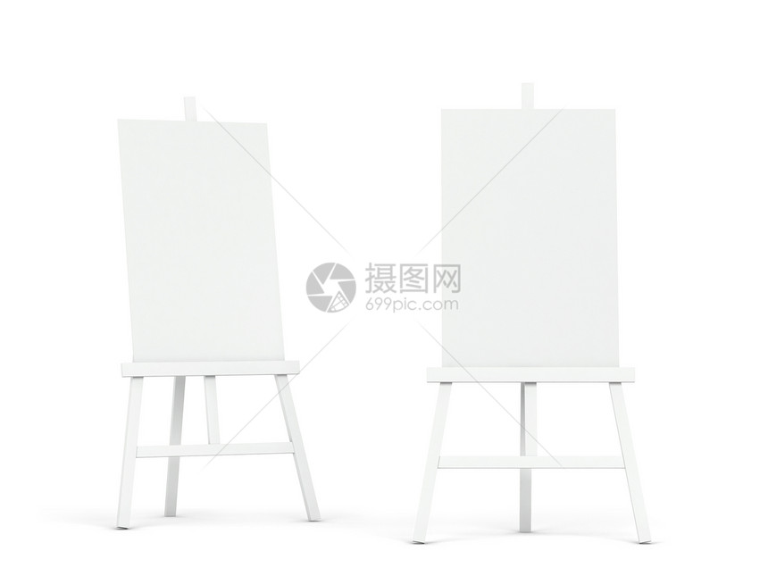 白色背景上孤立的空白缩放模型3d插图艺术家画廊介绍图片