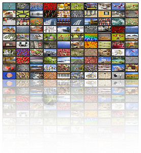高清电视展示互联网大型多媒体视频和图像墙图片