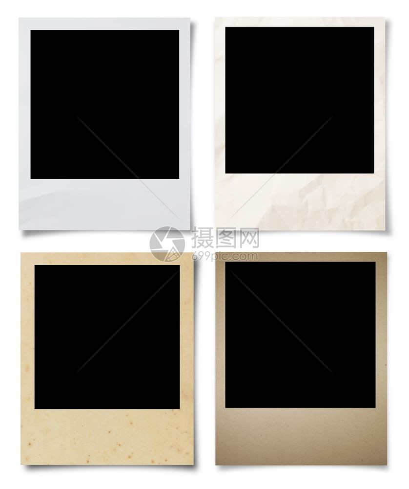 门户14肮脏的收藏白背景上孤立的空白照片框B纸图片