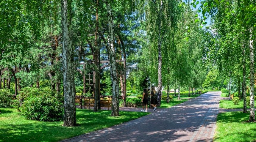 乌克兰基辅0712在阳光明媚的夏日乌克兰基辅Mezhyhirya住宅的公园景观乌克兰基辅的住宅奢华建造旅游图片
