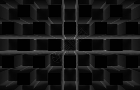 3d提供现代抽象随机暗黑方格立体盒条壁设计艺术背景墙纸插图黑色的图片