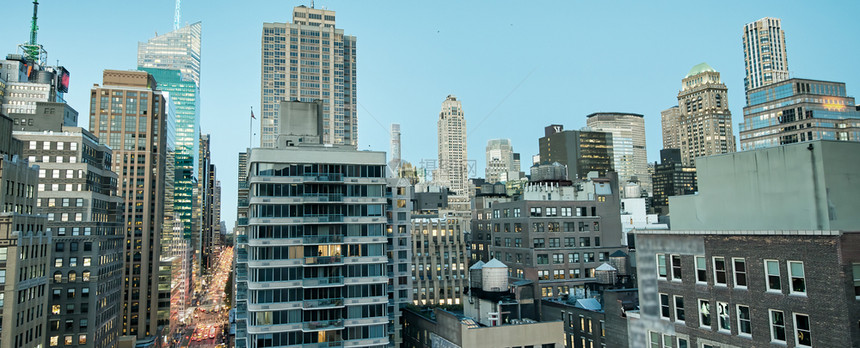 曼哈顿摩天大楼市中心景观图片