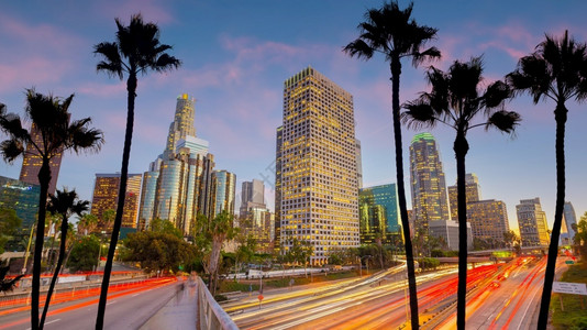 商业美国洛杉矶市下城中心天际洛杉矶市风景安吉利斯加福尼亚图片