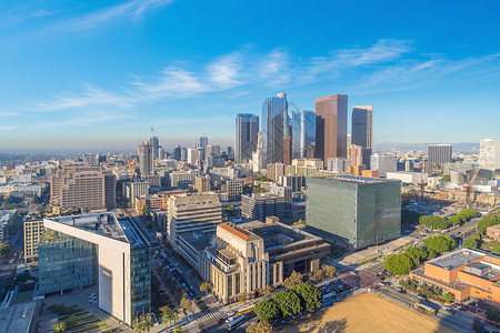 状态洛斯美国加利福尼亚州洛杉矶市中心天际的美丽日落建筑物图片
