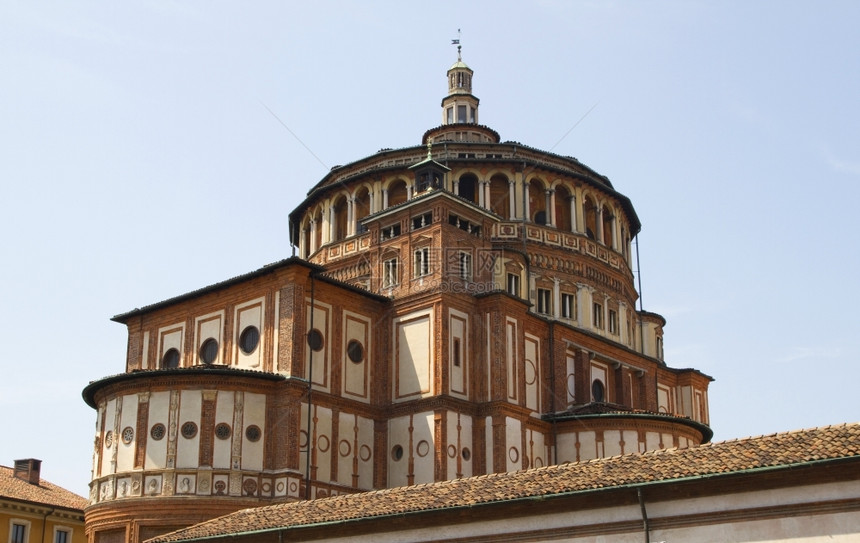 正面意大利米兰圣玛丽亚感恩教堂建筑学图片