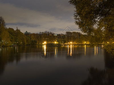 夜晚的公园美景图片