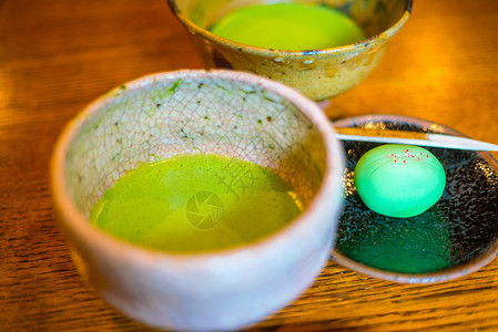 东方的放传统京都式日本茶馆绿色叶亚洲人图片