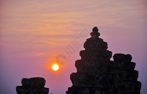 柬埔寨日落风景图片