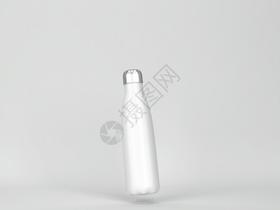 灰色的背景上隔热瓶装模型3d插图水铬合金图片