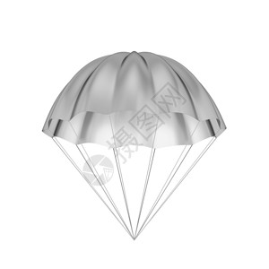 跳降落伞白色背景上孤立的简单降落伞3d插图风户外圆形的设计图片