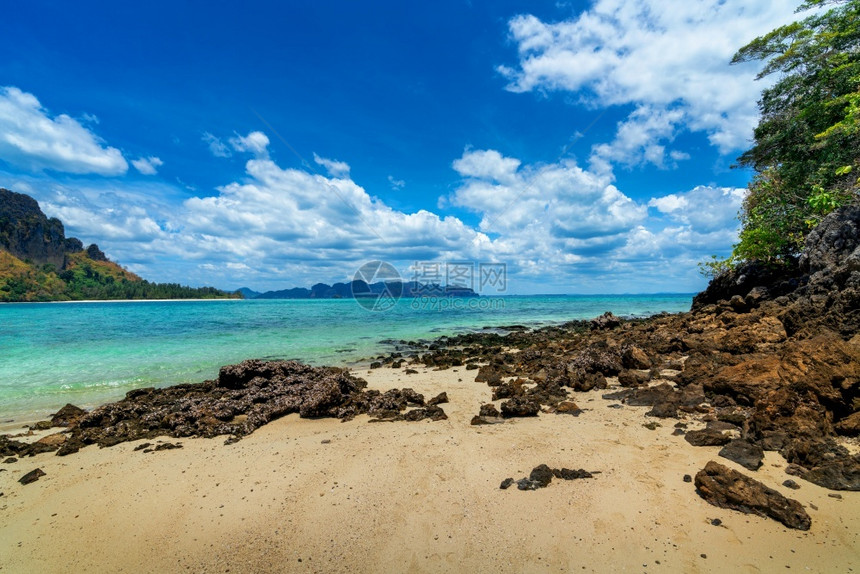 水自然泰国克拉比美丽的风景海石灰图片