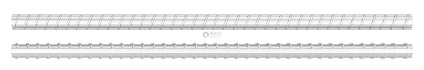 工程轧制钢筋白底隔离的加固铁条3d插图图片