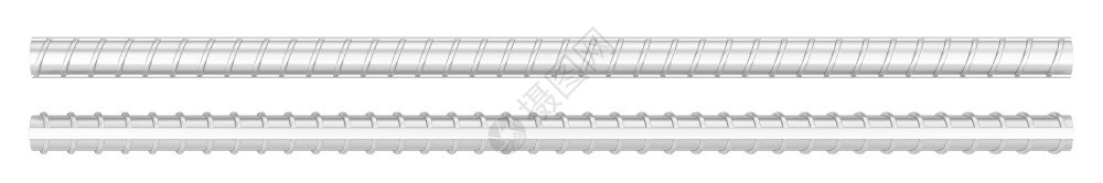 工程轧制钢筋白底隔离的加固铁条3d插图图片