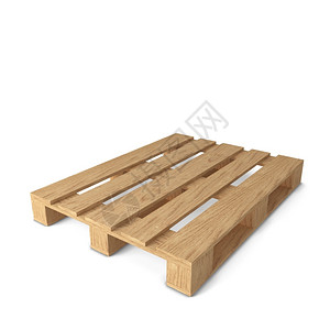 木头船行业股票单身的白色背景上孤立的Wooden托盘3d插图设计图片