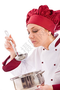 煮熟的女厨师与大锅的相片艺术美食厨房图片