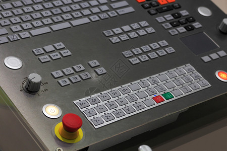 机器开关按钮现代CNC机械中心操作面板机器信息监控背景