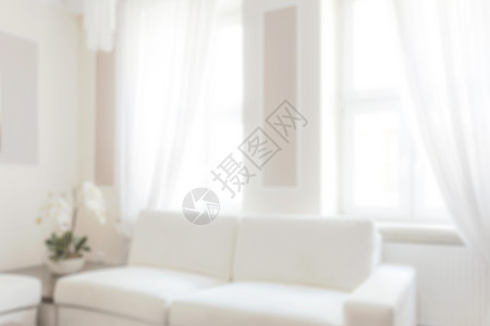 坐干净的内部白色和明亮豪华公寓或室内客厅的模糊视图图片