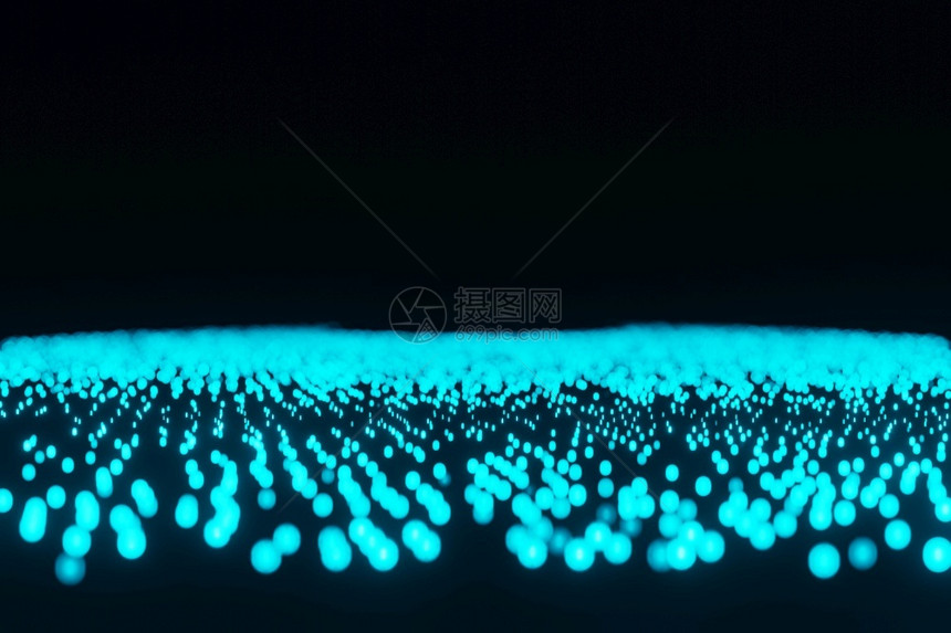 有关黑背景3D投影的简科技网络空间闪光波粒子火花魔法海浪图片