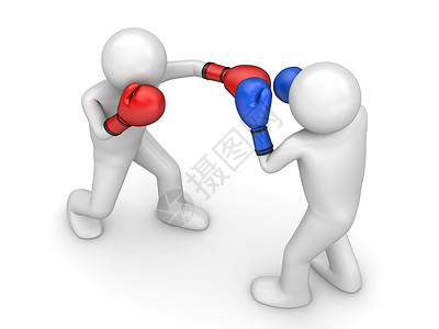 拳师Atack在拳击3D孤立人物体育系列赛中勇士手套拳击设计图片
