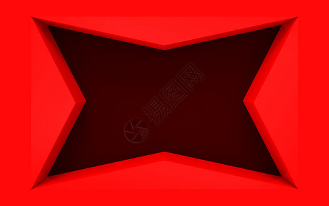 网络内部的黑暗3d使深方格设计空洞间在红色背景上变暗图片