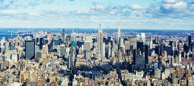 纽约曼哈顿全景城市的旅游著名天线高清图片素材