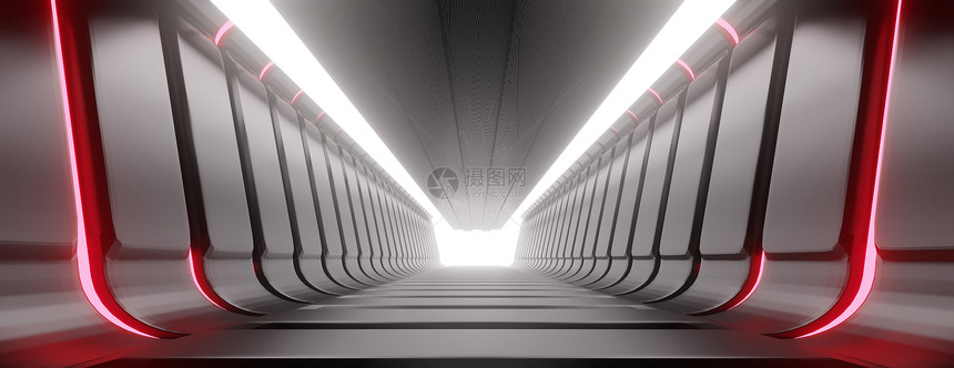 光化走廊抽象隧道3d插图说明形象的时尚使成为图片