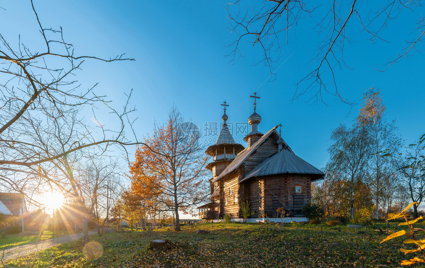 纪念教堂Blagoveshcheniye村正统的景观美丽布拉戈维切尼耶目的地图片