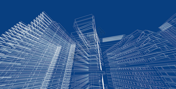 建筑3D插图现代城市建筑抽象背景设计建筑背景插图透视线项目行业屋图片
