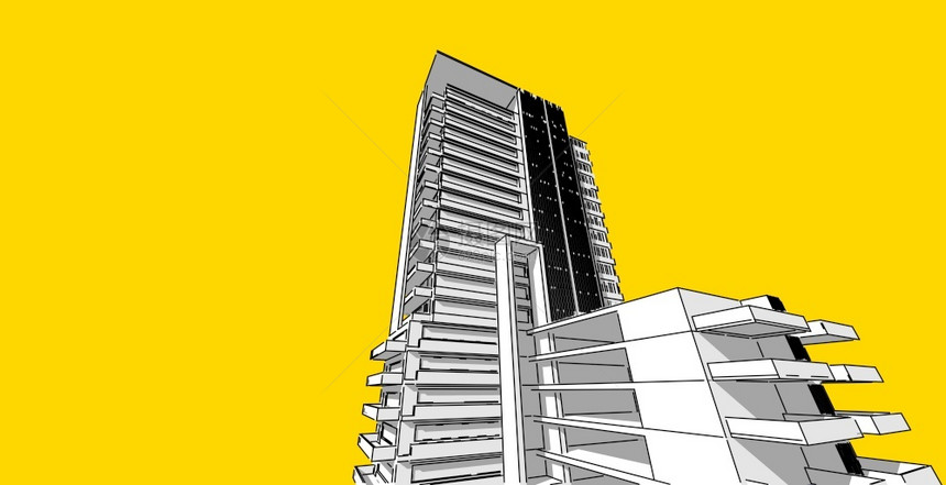 3d图解现代城市建筑抽象背景设计3D图解架构建设透视直线三维图解建筑结构的师形象图片